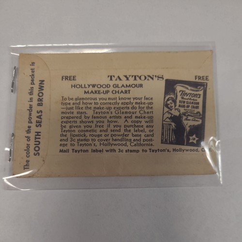 Vintage Tayton's Silk Sifted Face Powder Sample Packet. South Seas Brown - Picture 2 of 2