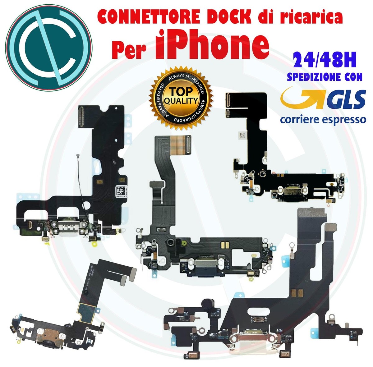 Ricarica IPhone 6S Plus Connettore Dock Per IPhone 6S Plus, Grigio