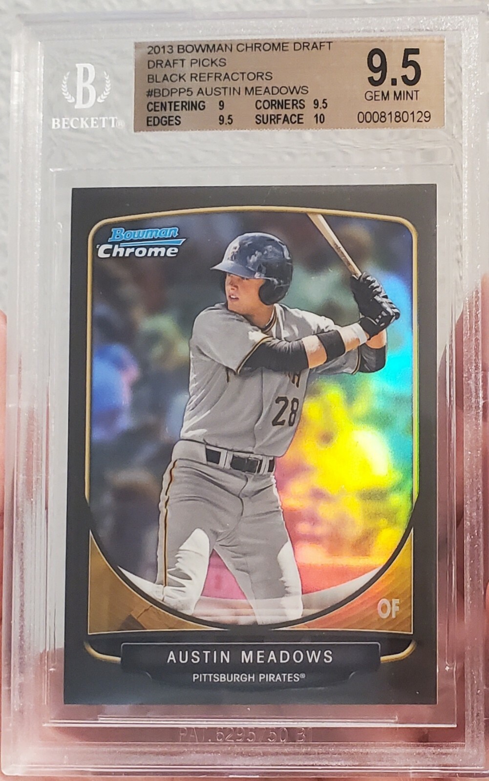 2013 Bowman Chrome Draft Austin Meadows Black Refractor /35 BGS 9.5 RC Rookie