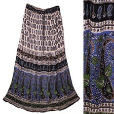 Plus Size 3X To 6X Indian Ethnic Long Maxi Skirt For Women Boho Hippie Retro P16
