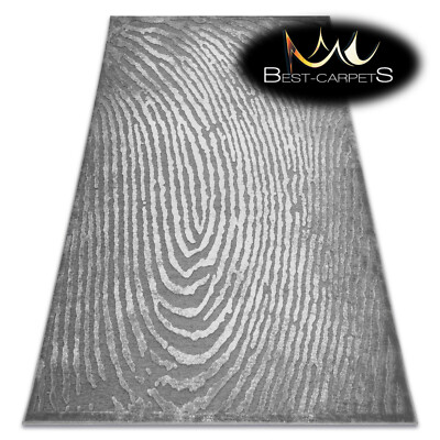Very Soft Rug 'YAZZ' Fingerprint grey Unique Design High Quality Acrylic 