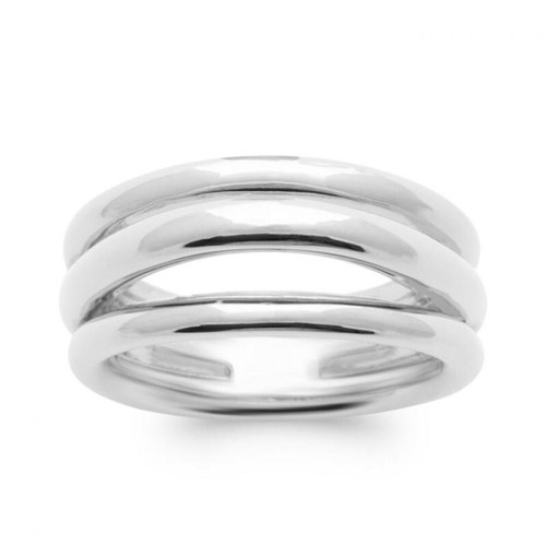Boucles D'oreilles 3 Rangs En Argent Massif 925 Rhodié - Sans Nickel, Pour Femme