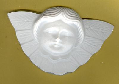Large Angel head with wings plaster of Paris painting project. Set of 1!