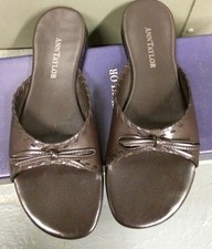 Ann Taylor Montana Slip On Brown Leather Slippers size 5 1/2 M women's Brazil