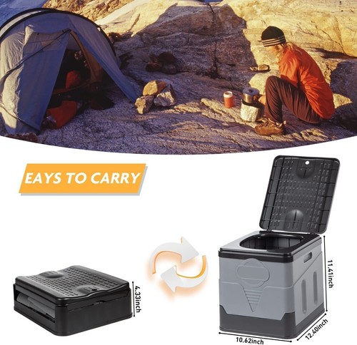 20ML Portable Toilet Multi-function Folding Toilet with Lid for Hiking Tent Car - Picture 6 of 12