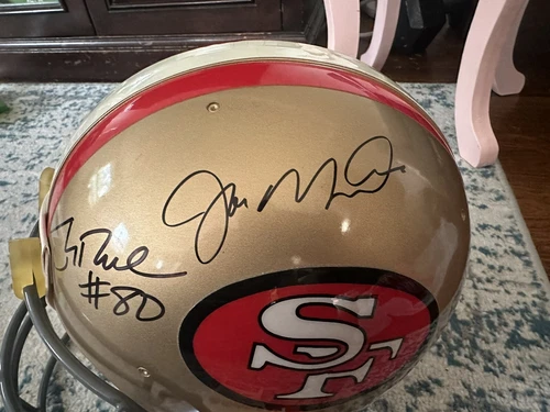 Joe Montana Jerry Rice Authentic Signed FS 49ers Football Helmet Beckett PROOF
