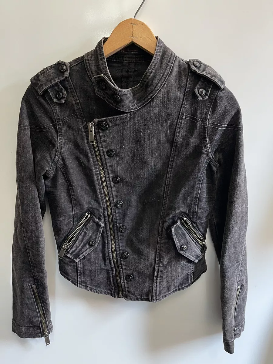 guess black denim jacket S