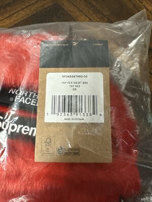 Supreme The North Face Faux Fur Waist Bag Red Streetwear