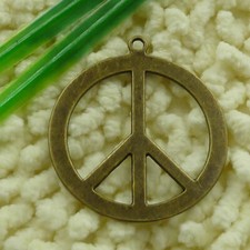 51 Pcs Bronze Plated Peace Symbol Charms 44X39MM S3201 DIY Jewelry Making