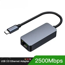 USB 3.0 Type-C Ethernet To RJ45 2.5G Wired Adapter Converter Lan Network Hub