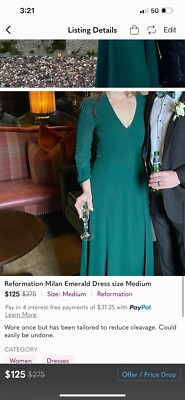 Reformation Milan Carnation Emerald Green Maxi Wrap Dress | eBay