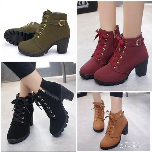 Botas De Mujer Elegantes Botines De Tacón A la Rodilla De Moda Zapatos  Gamuza | eBay