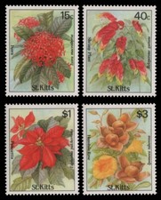 St. Kitts 1988 - Mi-Nr. 222-225 ** - MNH - Blumen / Flowers