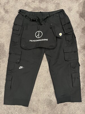 Nike x Peaceminusone G-Dragon Wide CF Pants Black Men Size Large
