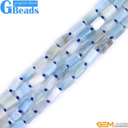 Natural Assorted Gemstone Faceted Tube Column Beads for Jewelry Making 8x12mm - Picture 62 of 192