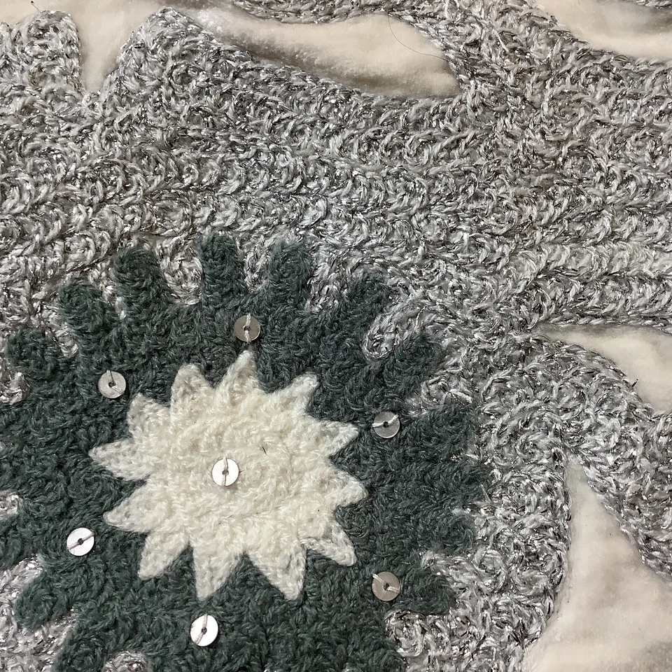 Devi Designs DESIGNER Square Embellished Sequence Pillow Cover Silver Gray Ivory - Изображение 4 из 4