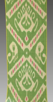 11 Yard HAND MADE UZBEK Natural SILK IKAT ADRAS FABRIC #4883