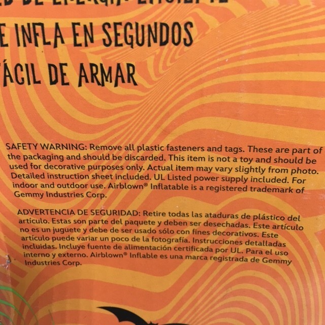 Nightmare Before Christmas Inflatable Zero Dog 4.3 ft. Long Lights Up