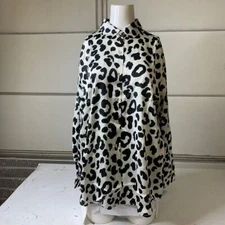 INDUSTRY REPUBLIC CLOTHING Satin Leopard Print Shirt Women's Size M