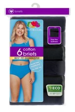 Fruit of the Loom Women's Cotton Brief Underwear, 6-Pack