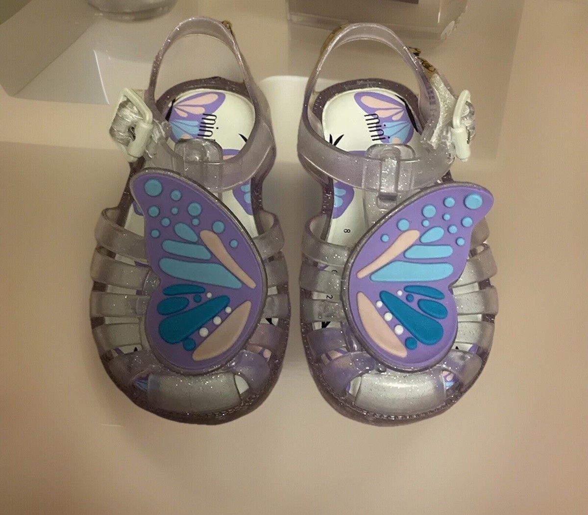 Girls NWB Mini Melissa Sandals Flats Ankle Straps Buckle Fairy