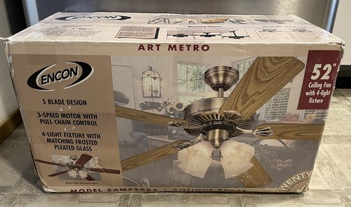 Vintage Encon Art Metro Ceiling Fan 52 