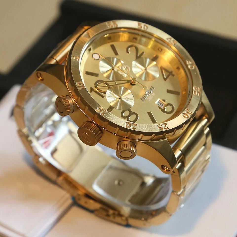 США новый подлинный NIXON часы мужские 48-20 хронограф золотистый A486-502 подарок быстрая доставка! - Изображение 4 из 4