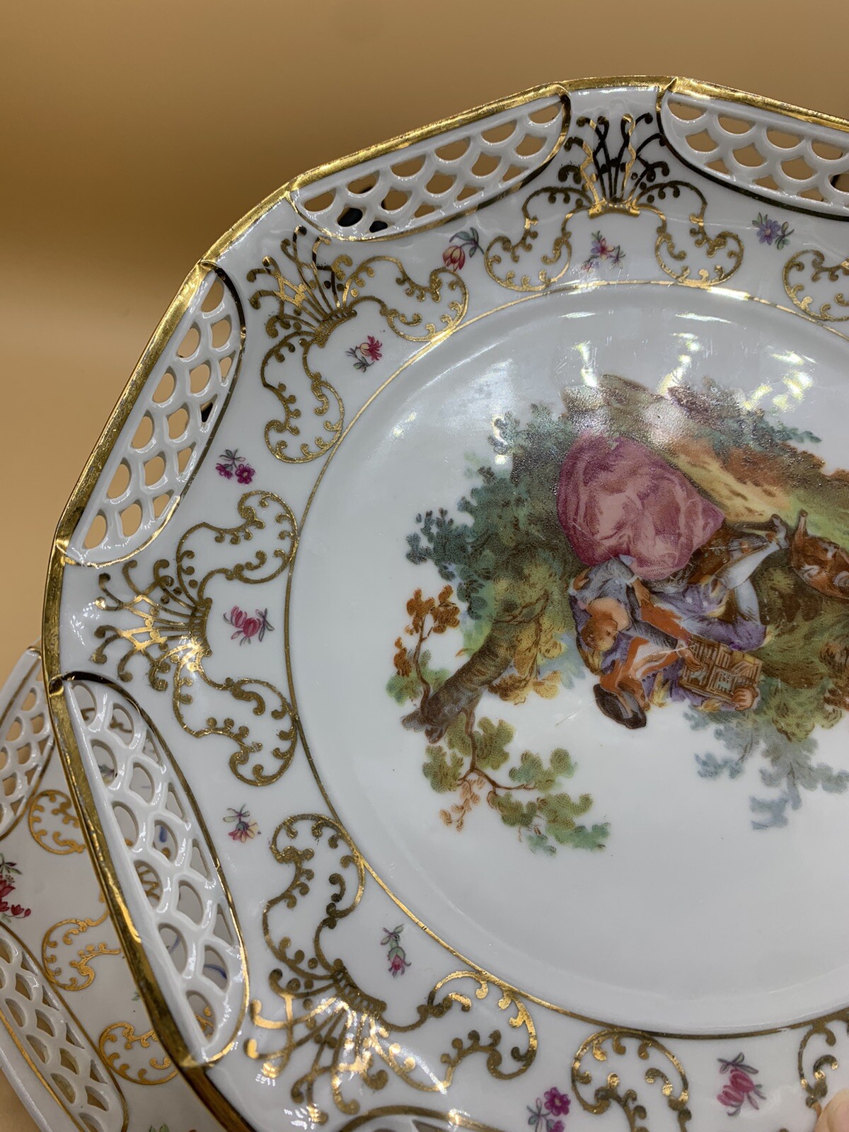 Ensemble D'assiettes à Dessert Porcelaine Schwartzenhammer Bavaria Germany - Motif Fleurs
