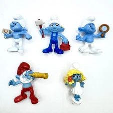 Smurfs McDonalds Figures Lot of 5 Happy Meal Toys 2011-2013 Cake Toppers