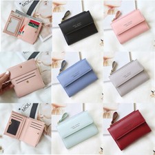 RFID Blocking Women Small Leather Wallet Credit Card Holder Mini Bifold Purse US