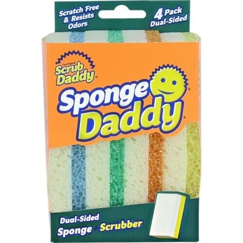 Sponge Daddy Dual-Sided Non- Scratch Sponge, 4 Count Box FREE SHIPPING!! - Picture 1 of 4