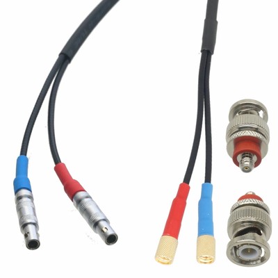 Dual 2x Microdot BNC RG316 Cable For GE Panametrics PT868 PT878 PT900 Flow Meter