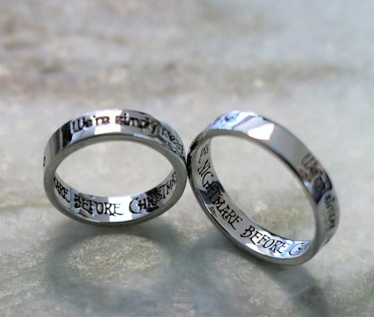 Nightmare Before Christmas We re Simply Meant To Be Jack Sally Ring Set 11 and 7