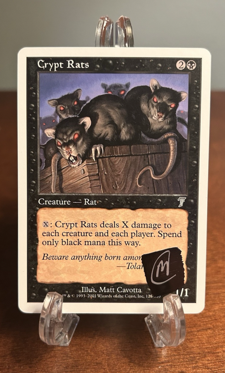 Crypt Rats MTG 7th Edition Signed Artist Proof AP LP Magic The