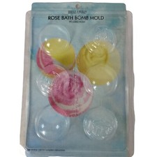 Hello Lovely Rose Bath Bomb Plastic Mold Reusable Flower Two Part Half