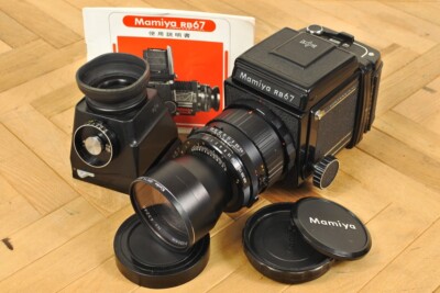 Mamiya RB67 Pro + Sekor 250mm f/4.5 Telephoto Lens/120 Filmback/Chimney Finder