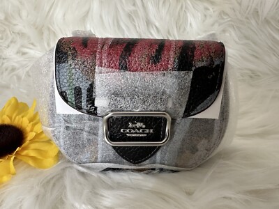 NWT Coach X Mint + Serf Morgan Card Case On A Chain Silver / Black Multi CM215