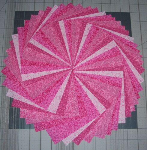 48 Pink Calico Fabric 5" Quilting Squares 100% Cotton Charm pack bundle