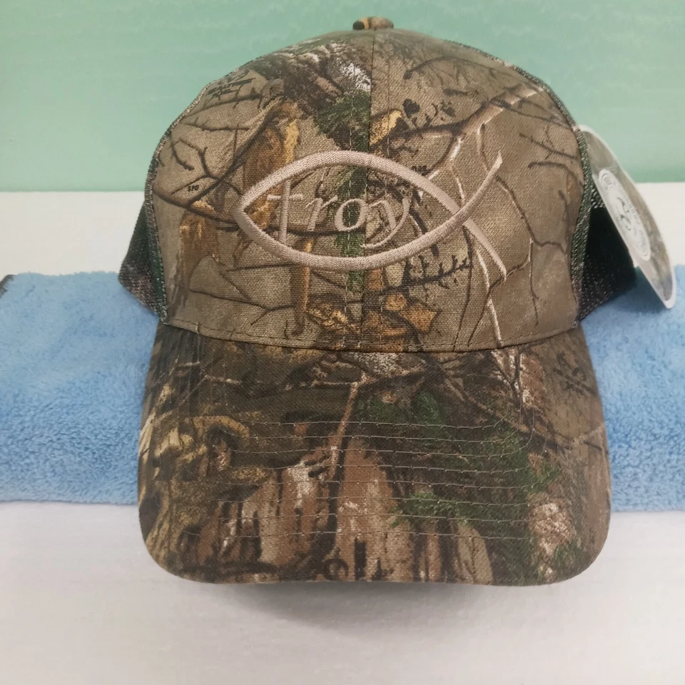 Port Authority Realtree Half Mesh Strap back Baseball Hunting Camo Cap Troy NWT - Image 2 of 4