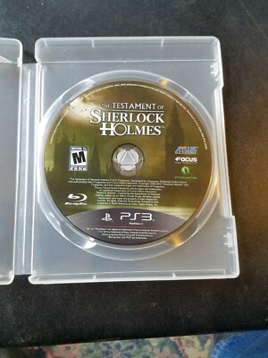 The Testament of Sherlock Holmes Sony PlayStation 3 PS3 Video Game Disc Only