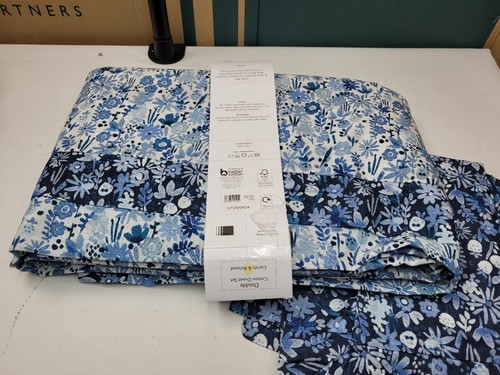 John Lewis Alyssa Double Duvet Cover Set, Blue RRP £75.00 - Picture 4 of 7