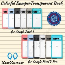 for Google Pixel 7 Series, Xcellence Shockproof Colorful Bumper, Clear Back Case