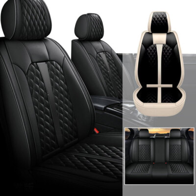 For Ford C-Max 2013-2018 Car 2&5Seat Covers Fuax Leather Cushion Pad Beige&Black