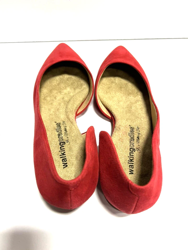 Cunas para caminar para mujer Raya planas de gamuza roja, talla 8,5 M Foto 4 de 4