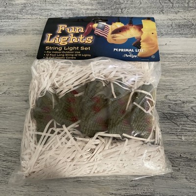Vintage 2002 Primal Lite Mess'o'Trout Fun Lights String 12Ft String 10 Lights