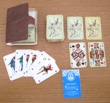 Vintage F.X.Schmid Cards Patience Rummy Canasta in Leather Case