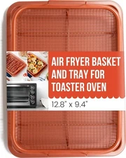 Chef Pomodoro Air Fryer Basket For Oven 12.8 X12.4 , 2-Piece Set Air Fryer Pans