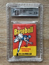 1975 Topps  Mini Baseball Wax Pack GAI 8.5 Sealed Wax Pack From Sealed Case.