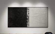 XXL Rothko Style Black & White Abstract Canvas Color Field Art - 59x30 in