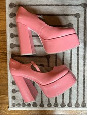 Jeffrey Campbell Mary Jane Bubble Gum PINK Patent Platform Shoes size 8.5